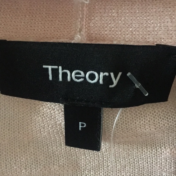 Theory Pink Linen Blend Waterfall Cardigan - Picture 4 of 6